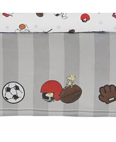 Bedtime Originals Snoopy Sports Gray/Blue/Yellow/Red 3-Piece Nursery Baby Crib Bedding Set