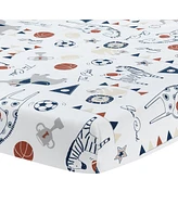 Lambs & Ivy Hall of Fame Sports Animals 5-Piece Crib Bedding Set - Gray/Blue