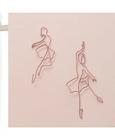 Lambs & Ivy Ballerina Baby 2-Piece Pink Ballet Dancers Wire Wall Decor