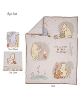 Lambs & Ivy Disney Baby Pooh Bear & Pals Cotton 3Piece Nursery Crib Bedding Set