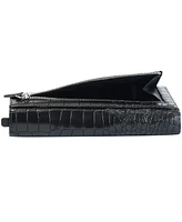 Mancini Women's Croco2 Rfid Secure Trifold Wallet