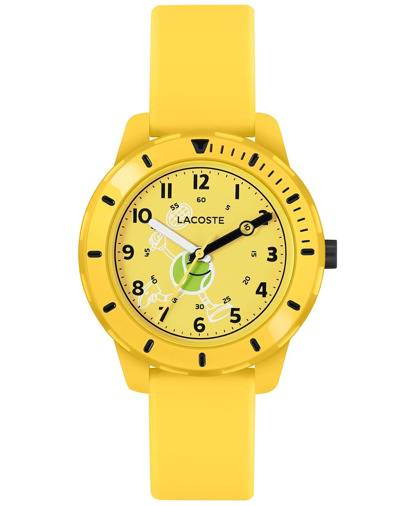 Lacoste Kids Mini Tennis Yellow Silicone Strap Watch 34.5mm