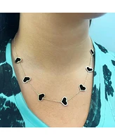 The Lovery Large Onyx Heart Station Necklace