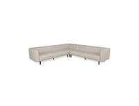 Streamdale Furniture Contemporary Sectional Sofa With Tufted Stitch And Rubberwood Legs