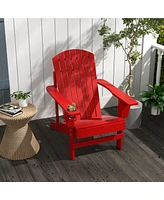 Streamdale Furniture Adirondack Lounge Chair with Cup Holder, Red