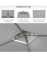 9.6' x 11.6' Patio Gazebo with Netting and Steel Frame