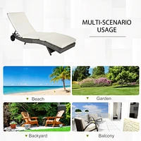 Streamdale Furniture Wicker Chaise Lounge with Adjustable Backrest
