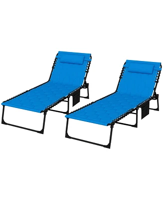 Simplie Fun Foldable Sun Lounger with 5-Level Recliner