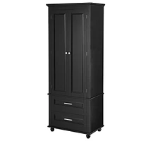 Streamdale Furniture Tall Grey Storage Cabinet with Adjustable Shelves and Drawers