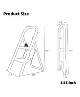 Streamdale Furniture 2-Step Folding Ladder Stool with Anti-Slip Pedal