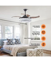 Streamdale Furniture Contemporary Led Retractable Ceiling Fan with Remote Control