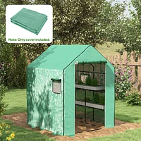 Streamdale Furniture Greenhouse Replacement Cover with Roll-Up Door and Mesh Windows