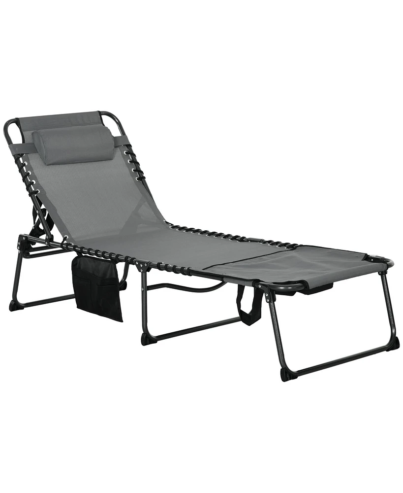 Streamdale Furniture 5-Level Reclining Chaise Lounge with Pocket & Headrest