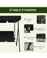 3-Seat Outdoor Patio Swing w/ Canopy & Cushion