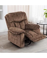 Swivel and Rocking Recliner Chair with Massage and Heating Bonded Leather Sofa