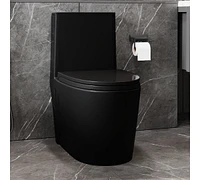 Streamdale Furniture 1.1 Gpf Dual-Flush Toilet with Soft Close Seat and Matte Black Finish