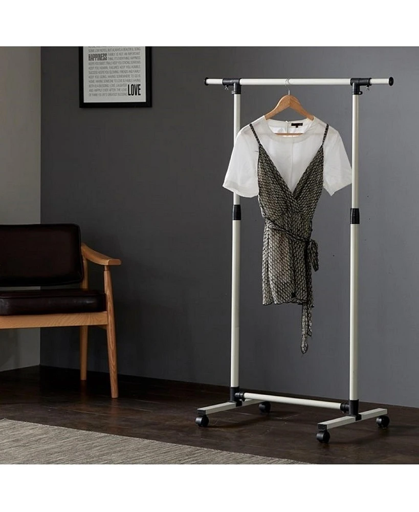 Streamdale Furniture Short, Rolling Clothing Racks with Storage Shelves