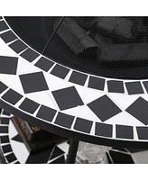 3-in-1 Outdoor Fire Pit Dining Table with Storage