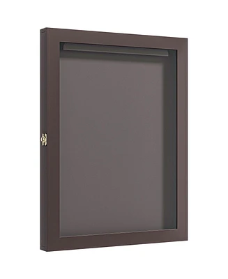 Streamdale Furniture 28" x 35" Uv-Resistant Sports Jersey Frame Display Case, Brown