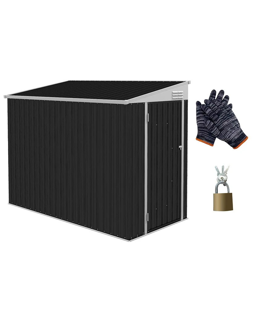 Simplie Fun 4' x 8' Outdoor Metal Storage Shed with Lock