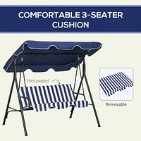 Streamdale Furniture 3-Seat Patio Swing Chair with Canopy and Cushion