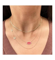 The Lovery Small Single Lip Necklace 14K Gold