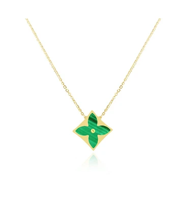 The Lovery Malachite Luxe Flower Necklace