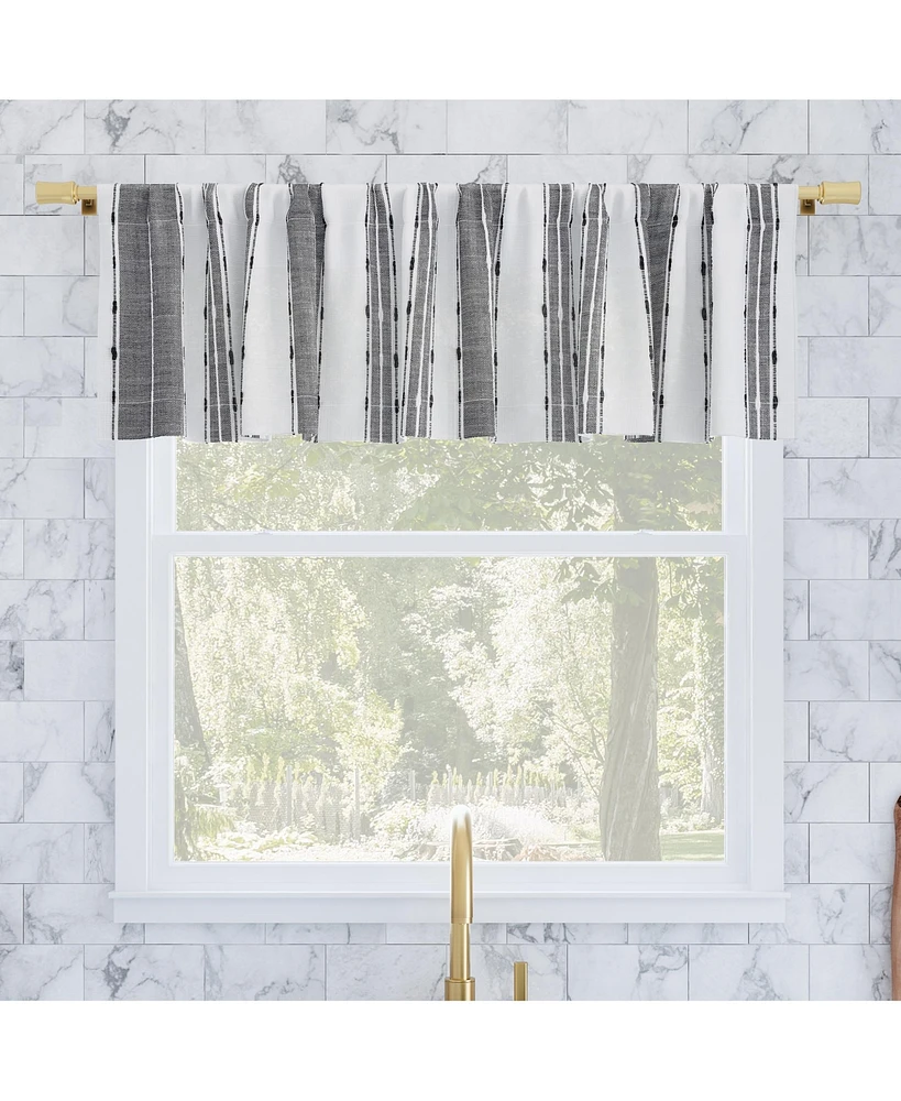 Slub Texture Stripe Cotton Cafe Curtain Valance