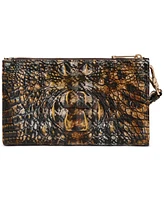 Brahmin Daisy Melbourne Embossed Leather Clutch