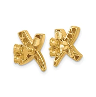 Diamond2Deal 18k Yellow Gold Polished X Stud Earrings