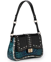 Brahmin Nerida Luminous Studded Embossed Leather Shoulder Bag