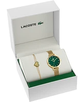 Lacoste Women's Gift Set Gold-Tone Stainless Steel Mesh Bracelet Watch 34mm