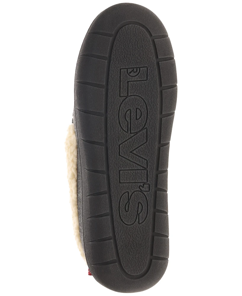 Levi's Men's Roger Faux-Sherpa Chambray Slippers, Macy's Exclusive
