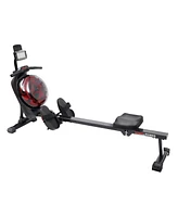 Sunny Health & Fitness Hydro + Dual Resistance Smart Magnetic Water Rowing Machine in