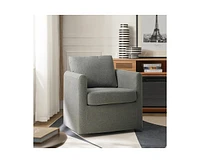 Hulala Home Modern Erkenbald Slipcovered Swivel Chair