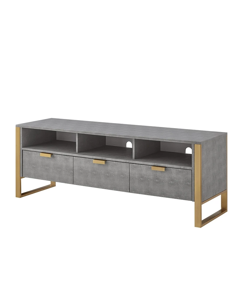 Nicole Miller Landan Faux Shagreen Tv Stand