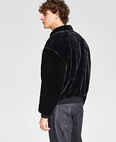 Tinsel Men's Textured Velvet Zip Front Jacket