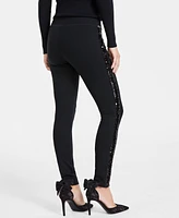 I.n.c. International Concepts Women's Sparkle-Stripe Skinny Pants, Created for Macy's