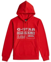 G-Star Raw Men's Distressed Originals Regular-Fit Logo Print Fleece Hoodie