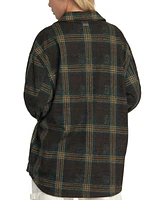 Rvca Juniors' Polar Birdie Plaid-Print Shirt Jacket