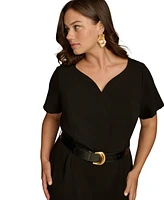 Donna Karan New York Plus Belted Short-Sleeve Dress