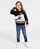 Holiday Lane Toddler Girls Downhill Ski Pullover Sweater, Created for Macy's