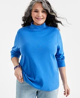 Style & Co Plus Size Mock-Neck Top, Created for Macy's