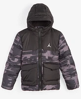 Jordan Big Boys Printed Full-Zip Hooded Puffer Jacket