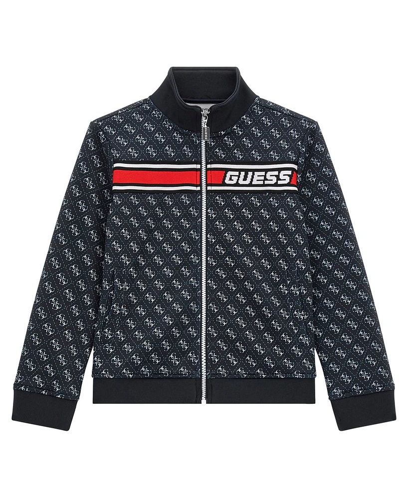 Guess Big Boy Collared Active Quatro G Zip-Up Top