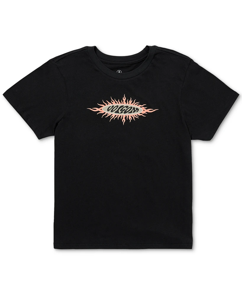 Volcom Juniors' Sunburst Crewneck Cotton Short-Sleeve Baby T-Shirt