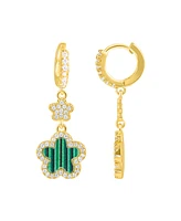 Adornia Gold Cubic Zirconia White Clover Earrings
