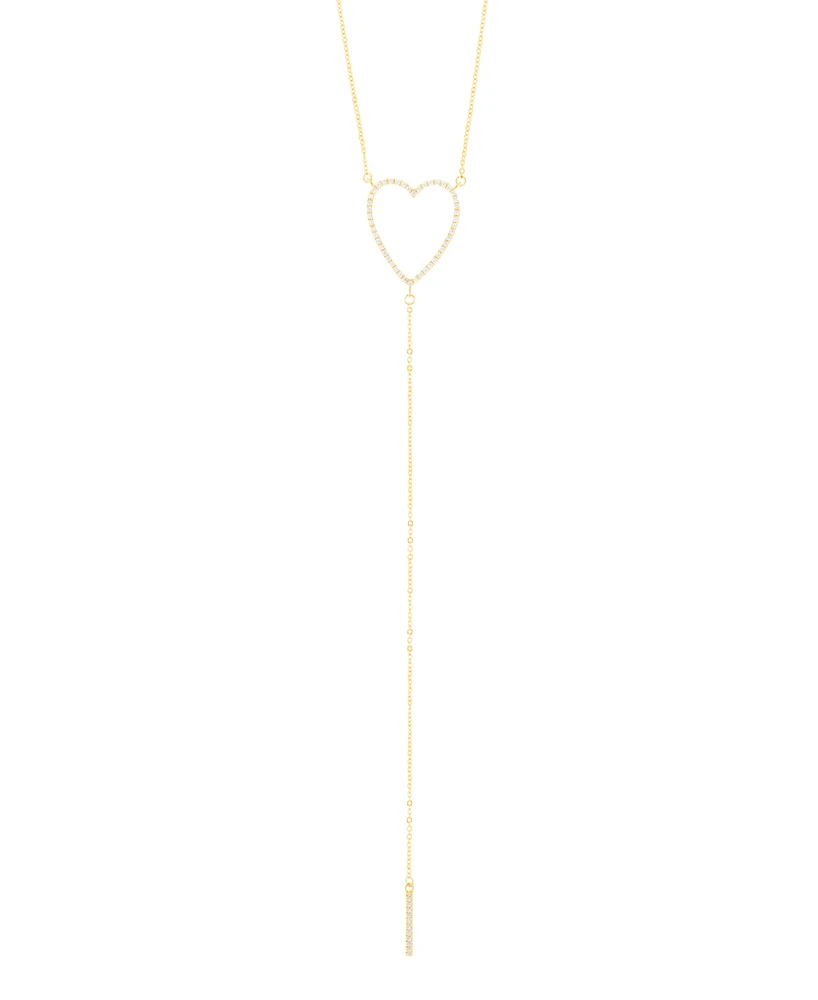 Adornia Gold Adjustable Cubic Zirconia Heart Y-Necklace