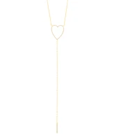 Adornia Gold Adjustable Cubic Zirconia Heart Y-Necklace