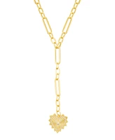 Adornia Gold Cubic Zirconia Jagged Heart Mixed Link Y-Necklace